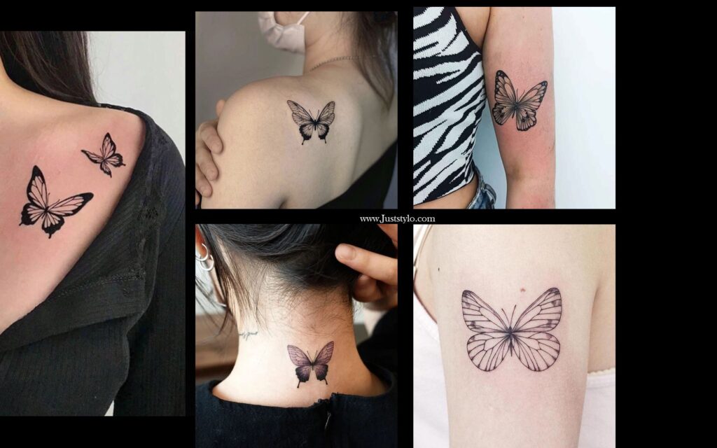 Black and White types of butterfly tattoos