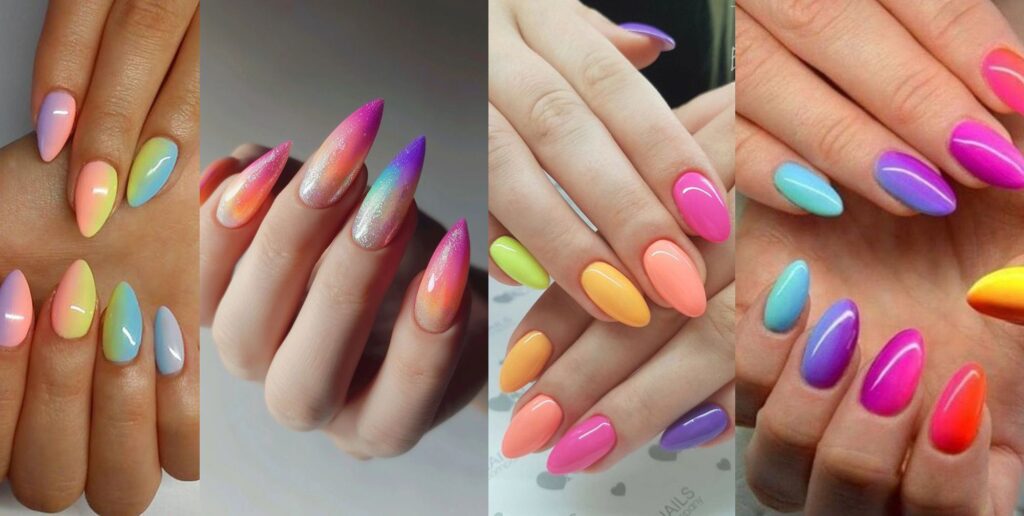 Ombre Rainbow Nails effect